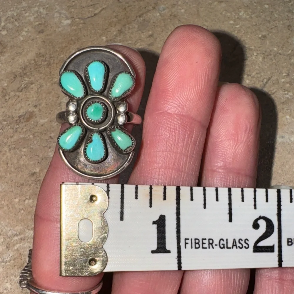 Turquoise Silver Women's Ring - Picture 6 of 13